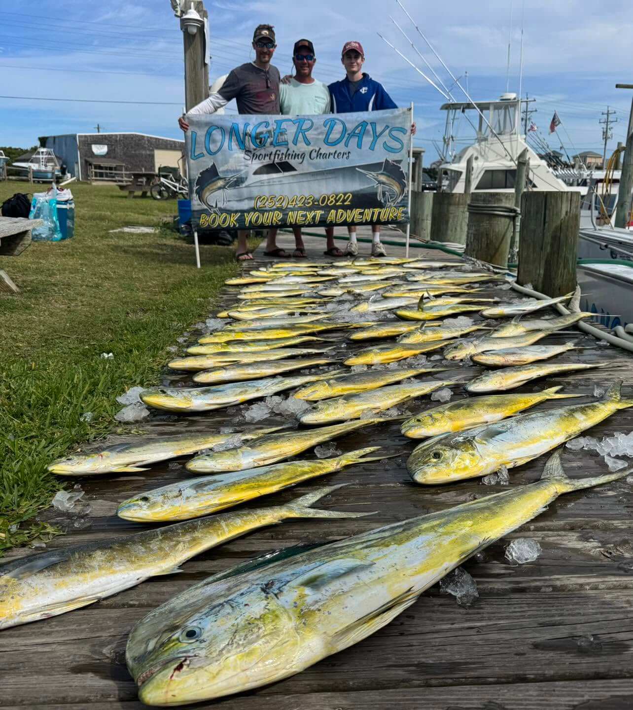Longer Days anglers showing nice catch of Cape Hatteras mahi.