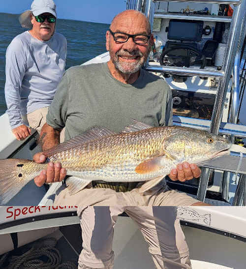 Red drum caught light tackle fishing on Speck-Tackler.