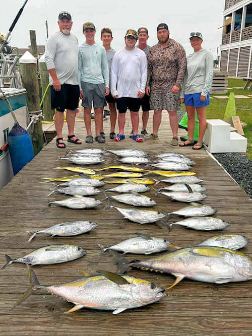 Busy fishing day on Stormy Petrel for this charter crew.