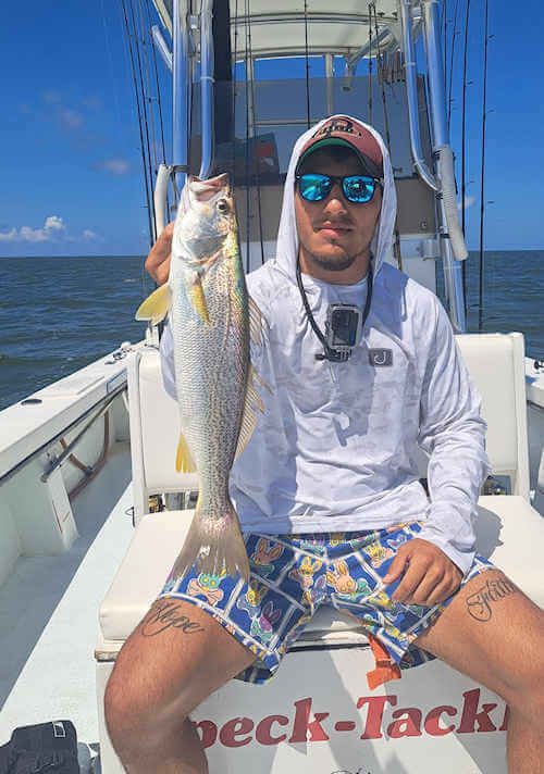 Hatteras soundside angler with a nice speckled trout.